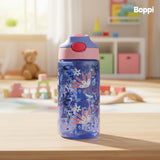 Botella Tritan Kids Antiderrame 480 ml Flores Lila Boppi 1 un