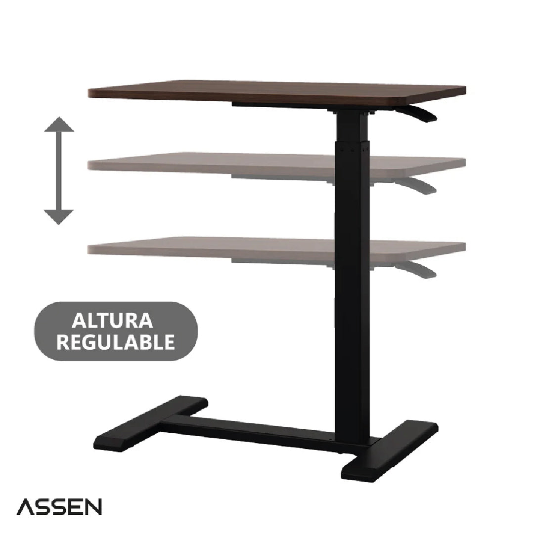 Mesa Lateral de Altura Regulable Con Encimera Abatible Black Base Assen 1 un