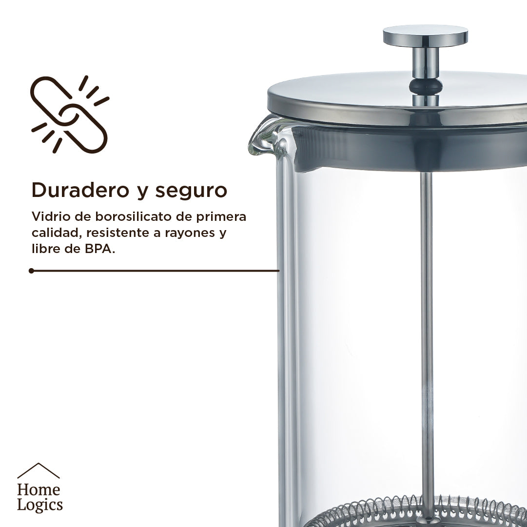 Cafetera Prensa Francesa Double Wall Glass 1 L Home Logics 1 un