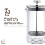 Cafetera Prensa Francesa Double Wall Glass 600 ml Home Logics 1 un