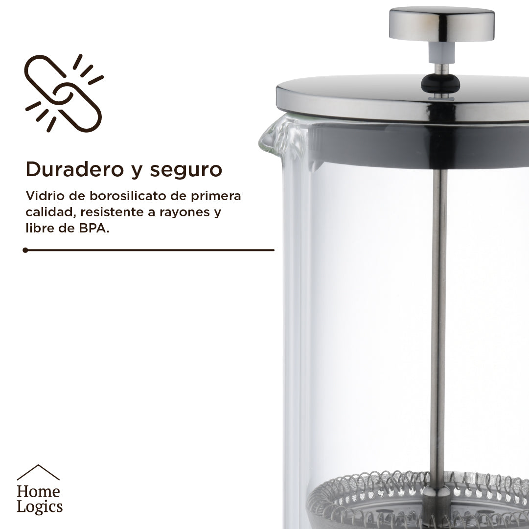 Cafetera Prensa Francesa Double Wall Glass 600 ml Home Logics 1 un