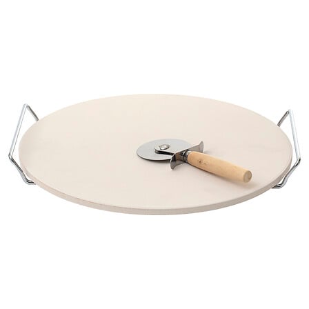 Piedra Pizza Parrilla con Cortador 33 cm White Neka 1 un