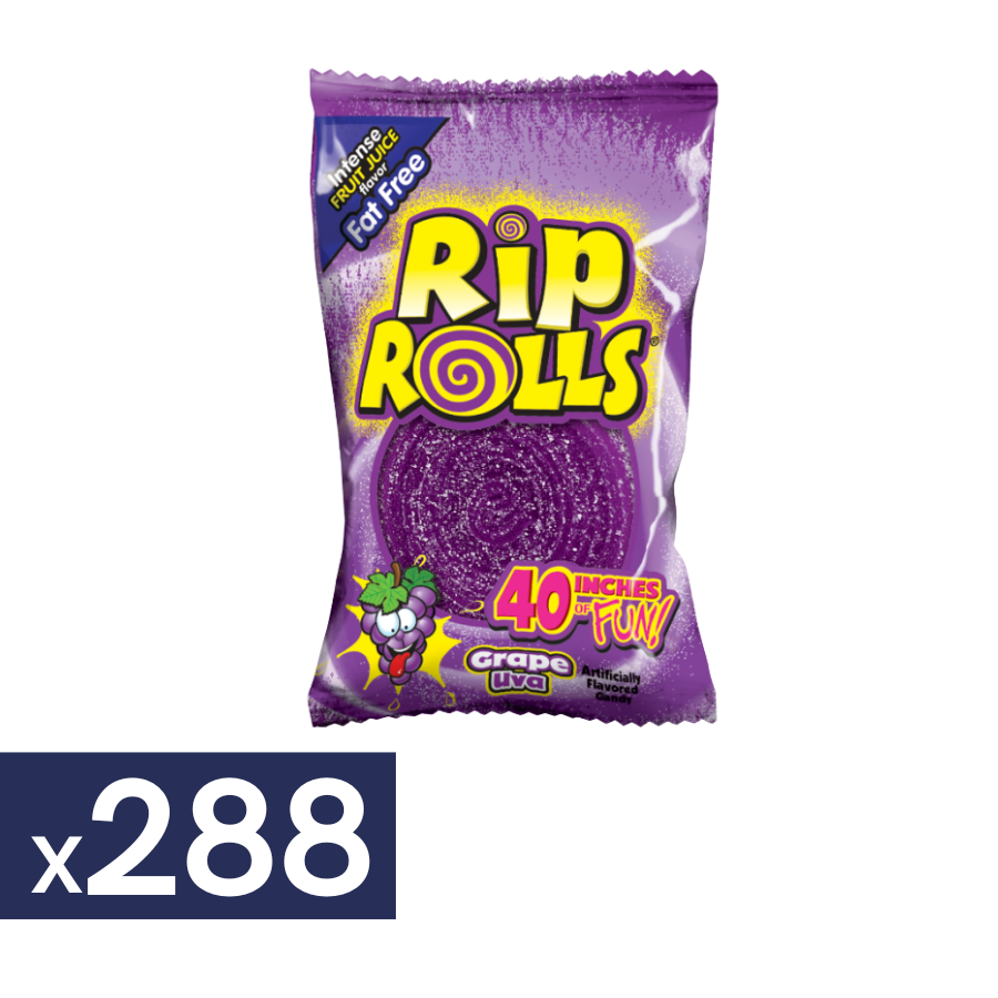 Gomitas Enrolladas Uva Rip Rolls 288 x 40 g