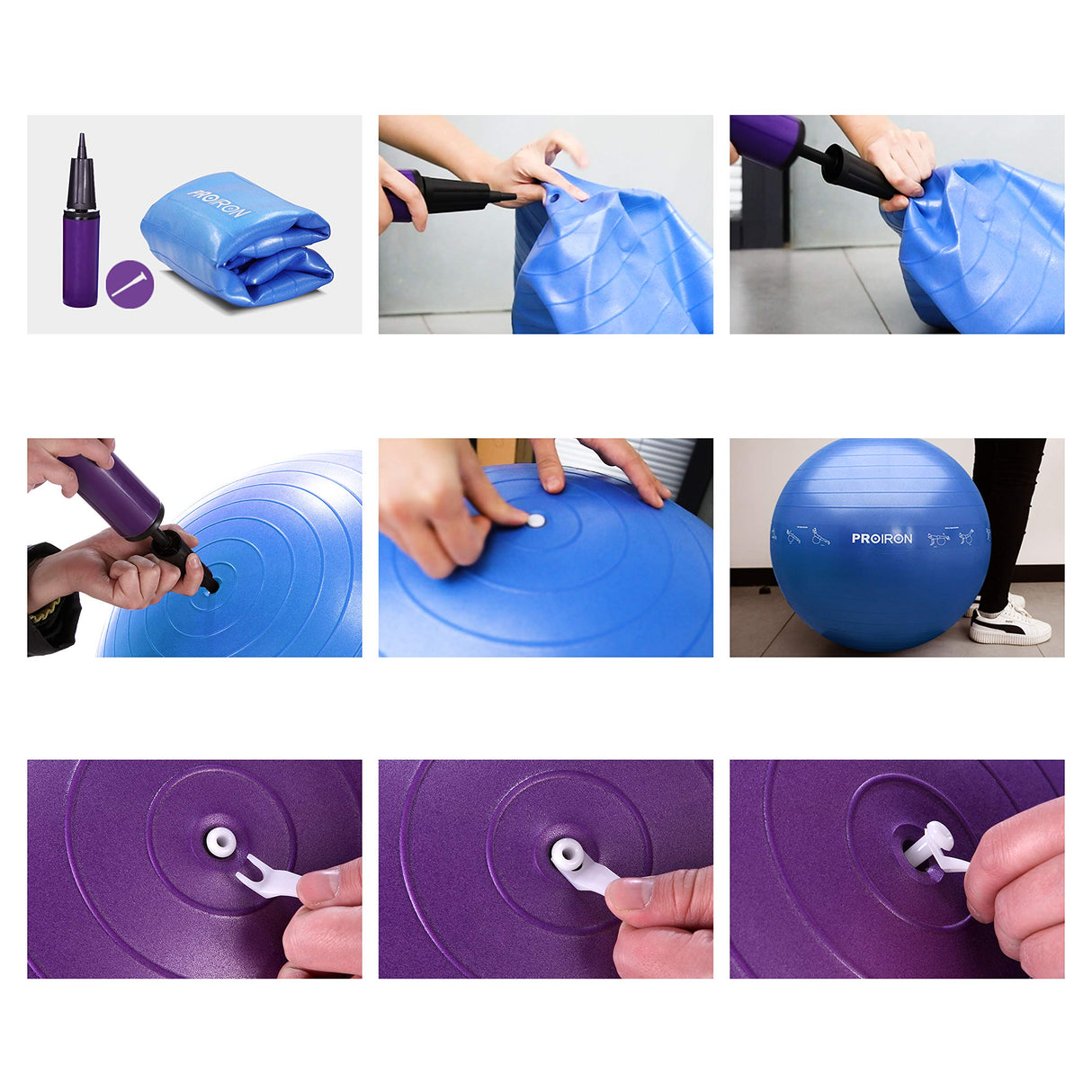 Balón Yoga 65 cm Light Blue Proiron 1 un