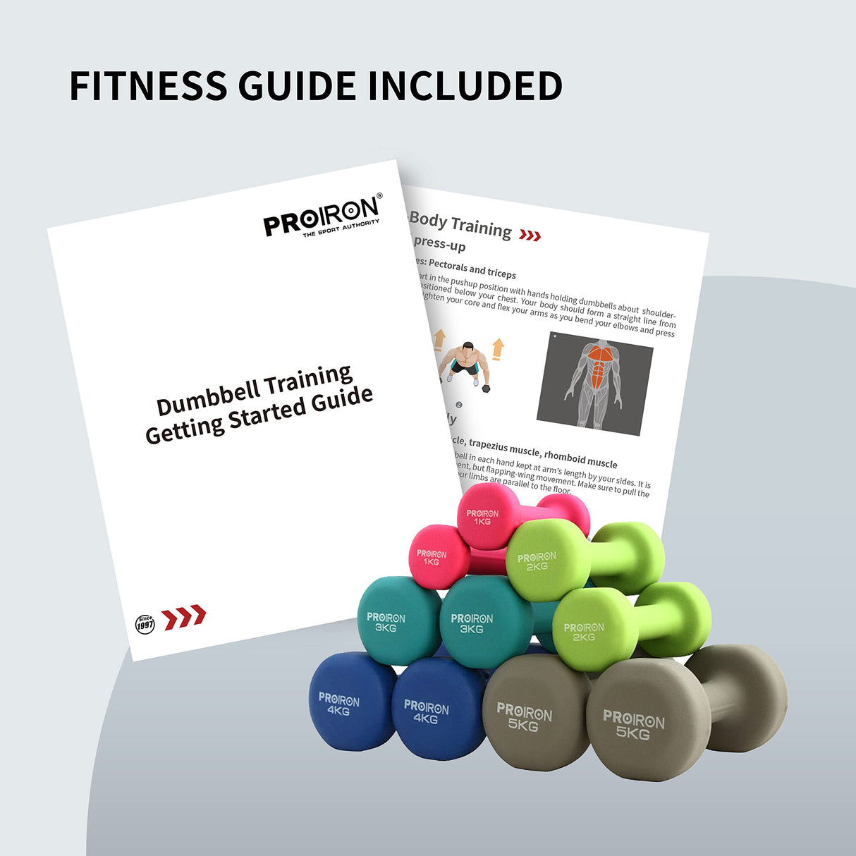 Set de 2 Mancuernas Neoprene Dumbbell 1 kg Proiron 1 un