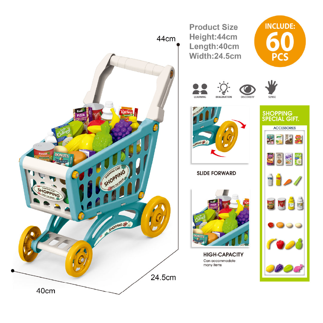 Juego de Carrito de Compras Market 56 Piezas 1 un