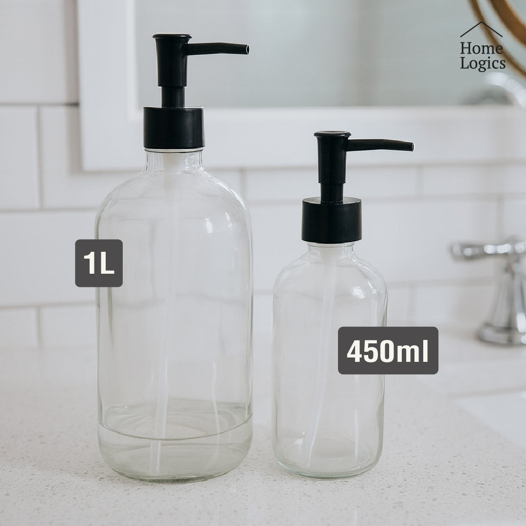 Dispensador Jabón Vidrio Transparente 1L Home Logics 1 un