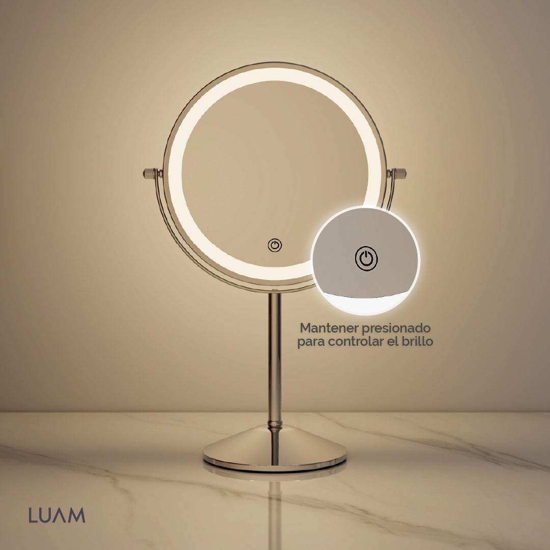 Espejo de Mesa Redondo Led Luam 1 un