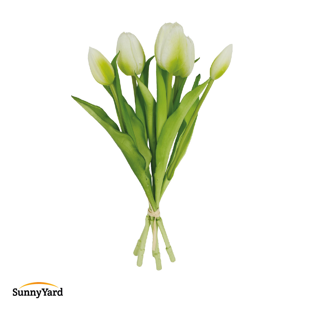 Ramo de Tulipán White Artificial SunnyYard 1 un