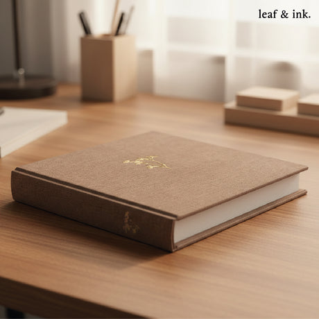 Albúm de Fotos Brown 200 Fotos 4"x 6" Leaf & Ink 1 un