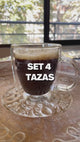 Set 4 Tazas Double Wall Glass 230 ml Home Logics 1 un