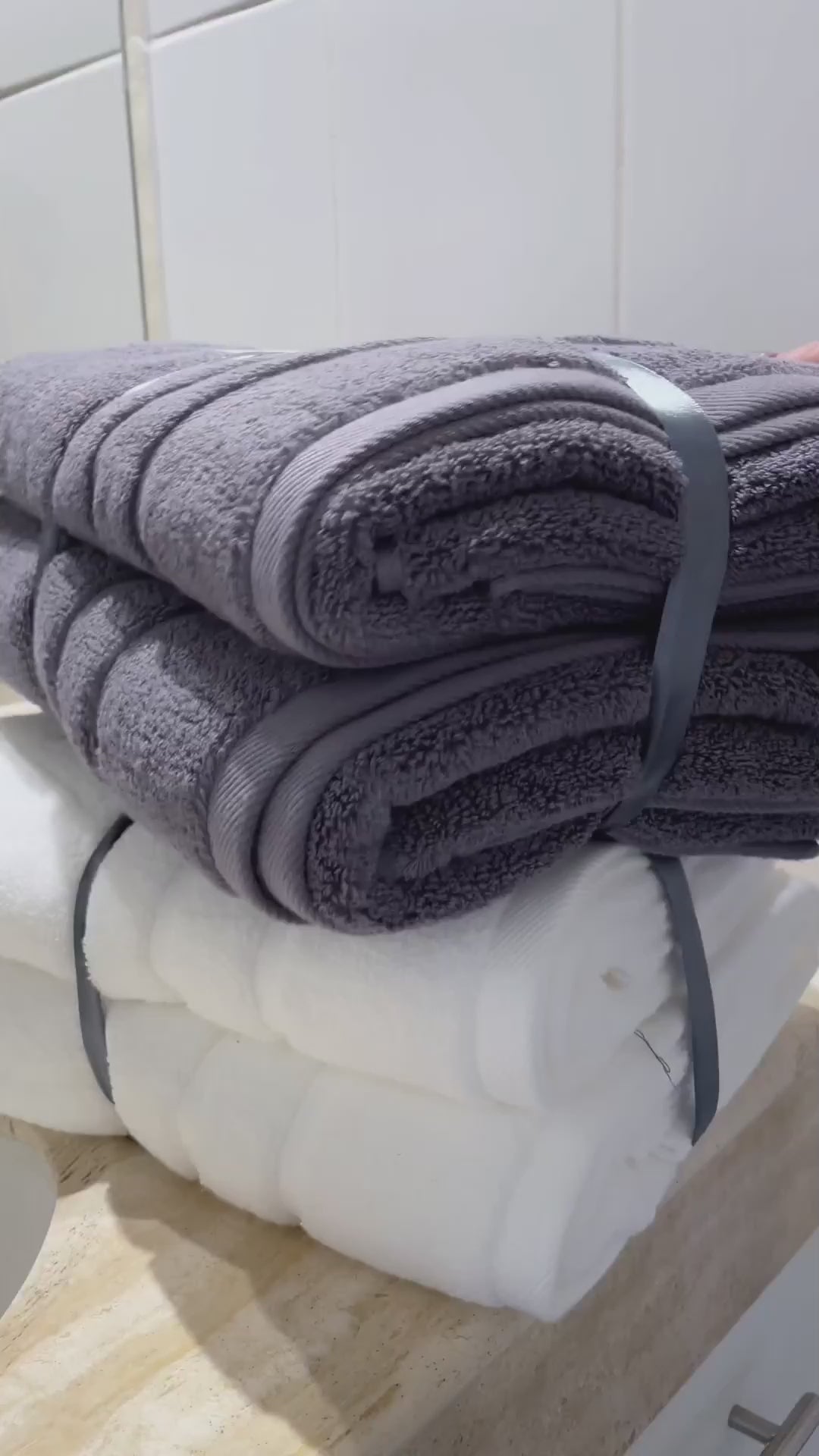 Set 2 Toallas Ducha 76 x 137 cm Algodón Gray Blair Home 1 un