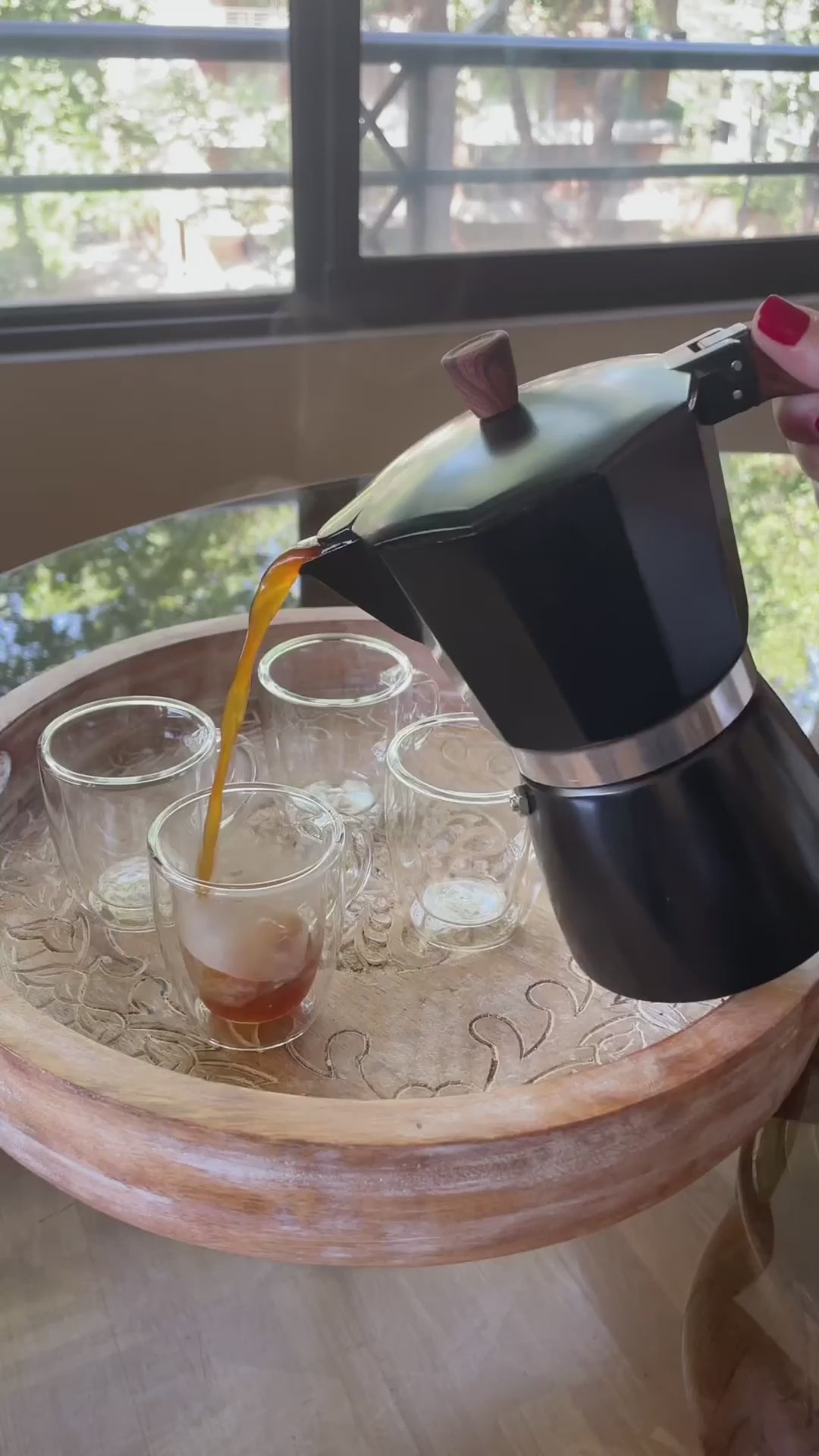 Set 4 Tazas Vidrio Doble Pared 80 ml Home Logics 1 un