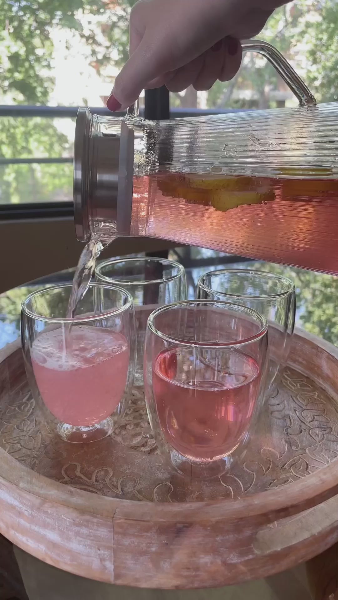 Set 4 Tazas Vidrio Doble Pared 350 ml Home Logics 1 un