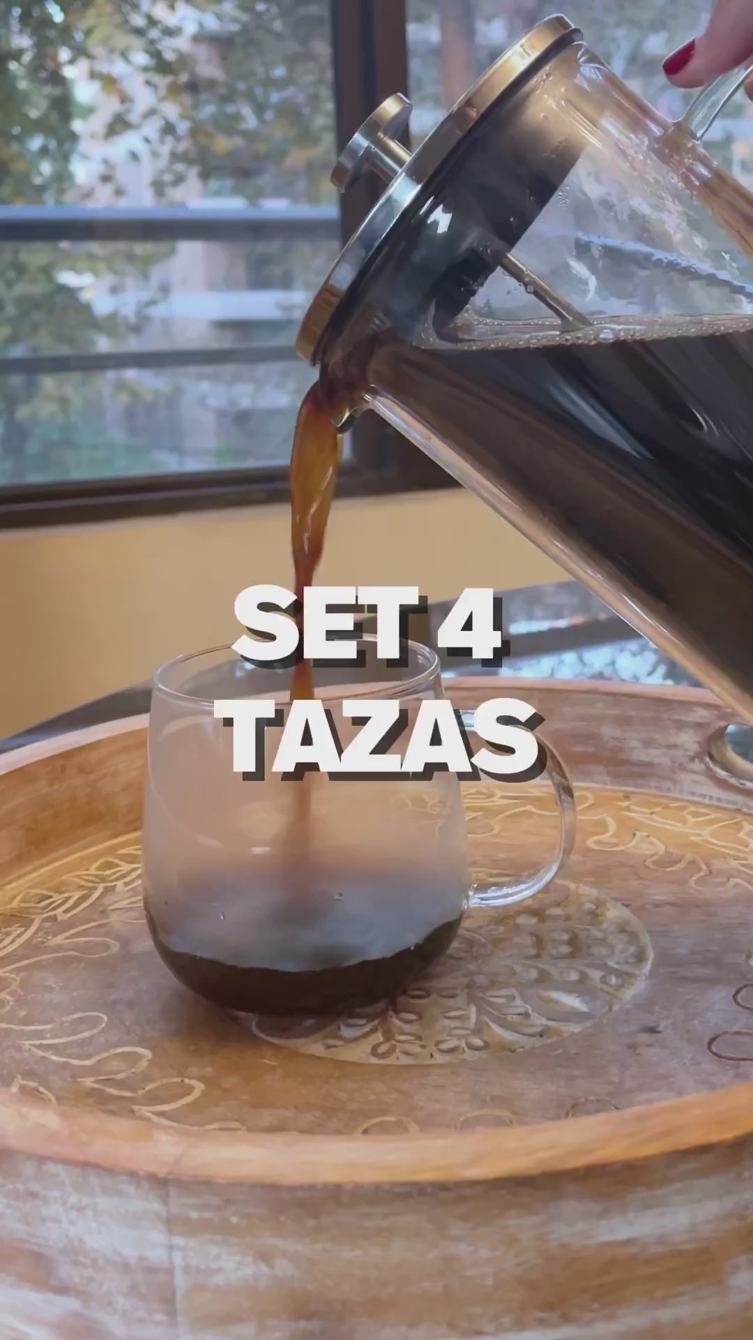 Set 4 Tazas Single Wall Glass 400 ml Home Logics 1 un