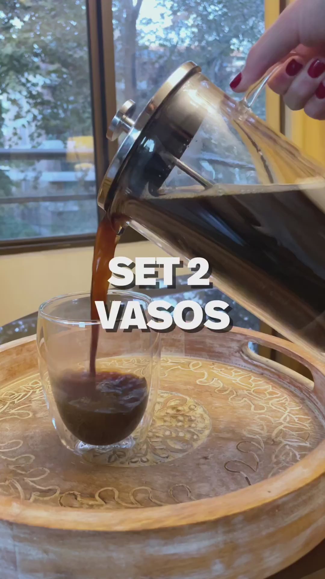 Set 2 Vasos Double Wall Glass 350 ml Home Logics 1 un