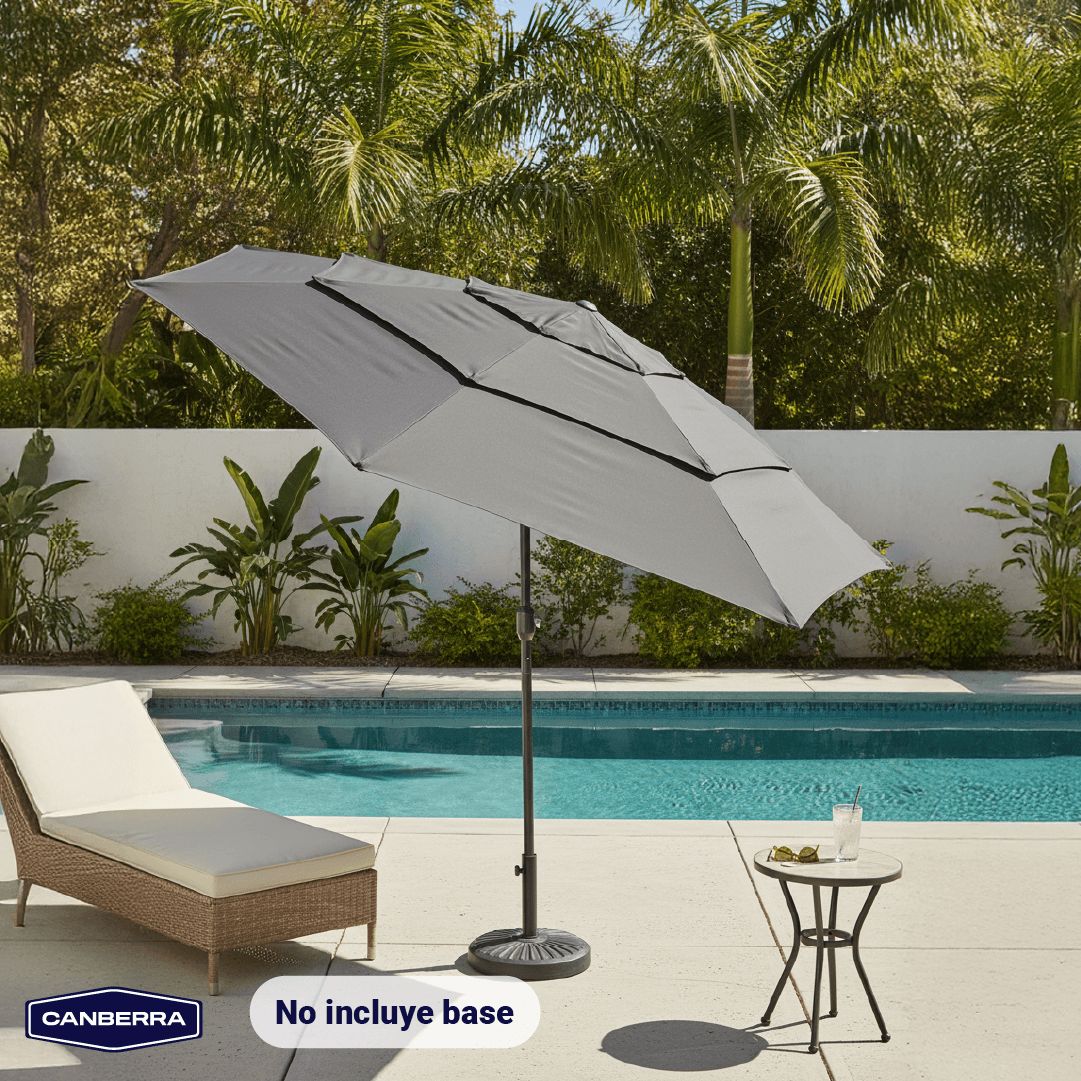 Quitasol de Terraza 3m 3 Capas Dark Grey Canberra 1 un