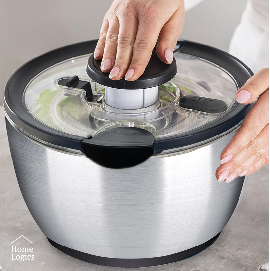 Secador Centrífuga Ensalada Acero Inox 5L Home Logics 1 un