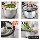 Secador Centrífuga Ensalada Acero Inox 5L Home Logics 1 un