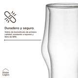 Set 2 Vasos Cerveza Double Wall Glass 400 ml Home Logics 1 un