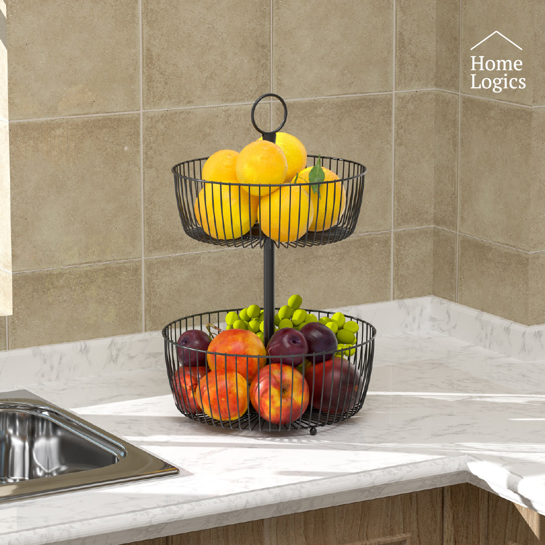 Canasto Frutas 2 Niveles Home Logics